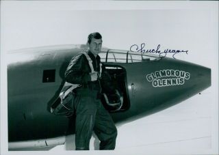 Chuck Yeager Test Pilot Signed 5x7 Glossy Photo Jsa Authenticated