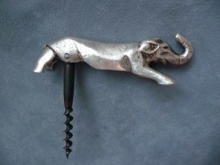 vintage art deco figural corkscrew cavatappi korkenzieher elephant handle 1920s 2