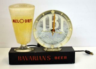 Vintage Ibi Bavarians Mel - O - Dry Beer Advertising Clock Counter Sign