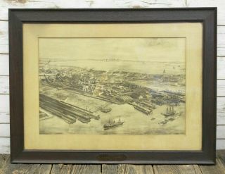 1913 Standard Oil & Tide Water Oil Company Refinery Print Richard Rummell Dated