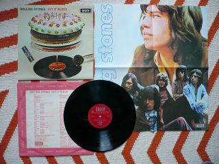 The Rolling Stones Let It Bleed Vinyl Uk 1969 Decca Mono Lp Poster Sticker Exc,