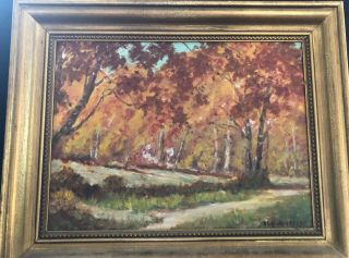 Peter Lanz Hohnstedt " Country Road " 17 X 13 Oil Painting 1920 - 1940