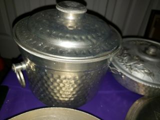 Vintage Hammered Aluminum Ice Bucket - Made in Italy Trays bowls Everlast 5