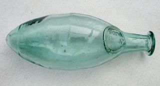 Torpedo Hamilton Type Soda Bottle With Embossed Seal Fahlun Soda