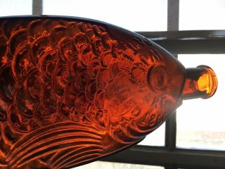 Antique Deep Amber The Fish Bitters W.  H.  Ware 1866 Glass Tonic Bottle