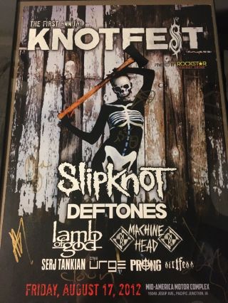 Slipknot Signed Poster 1st Ever Knotfest