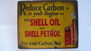 Shell Motor Oil Petrol Gasoline Rustic Metal Sign 15 X 12 "