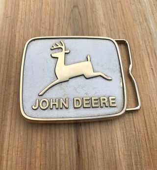 John Deere 1981 Belt Buckle 1968 Leaping Deer Historical Trademark Logo Moline