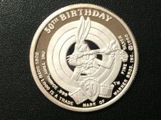 1990 BUGS BUNNY 50th ANNIVERSARY LIMITED EDITION SILVER PROOF ROUND 2