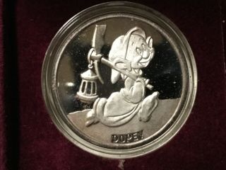 1987 Walt Disney World Snow White Limited Edition Series Dopey Silver Round