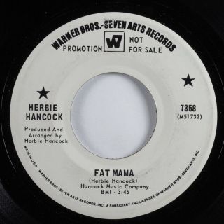 Funk Jazz 45 Herbie Hancock Fat Mama Warner Bros/seven Arts Promo Hear