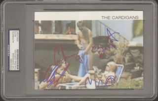 The Cardigans Band Nina Persson,  3 Signed Autographed Postcard Psa/dna Slabbed