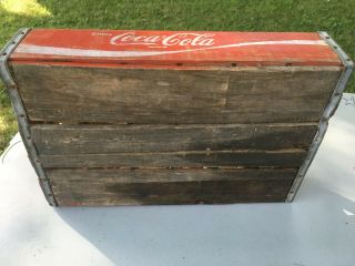 Vtg Wooden Wood Coca - Cola Coke Soda Crate 24 Pack Glass Bottles 1 3