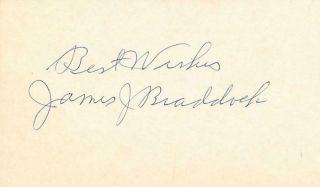 James Braddock - Signed 3x5 Index Card