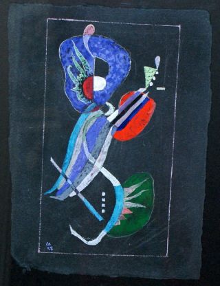 Russian Avant Garde Abstract Water Color Sketch Sign Kandinsky,  1938