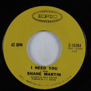 Northern Soul 45 Shane Martin I Need You Epic Hear