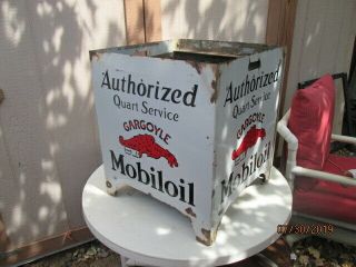 [vintage] Mobiloil Gargoyle Porcelain 4 Sided Sign Display Very Rare