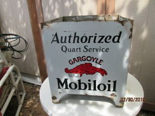 [VINTAGE] MobilOil Gargoyle Porcelain 4 Sided Sign Display Very Rare 2