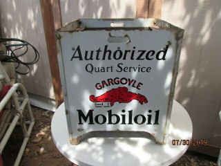[VINTAGE] MobilOil Gargoyle Porcelain 4 Sided Sign Display Very Rare 5