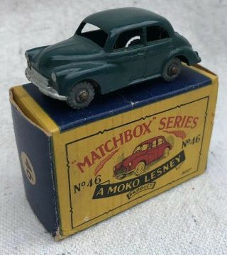 Vintage Moko Lesney Matchbox No.  46 Morris Minor 1000 With Box