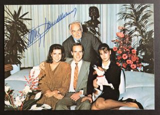 Rare Signed Prince Rainier Of Monaco Postcard - Grace Kelly