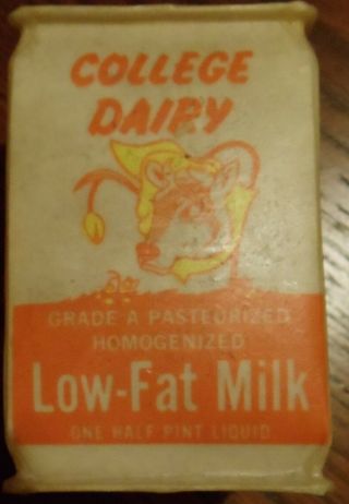 3 Vintage Dairy Milk cartons & cap Pacific Union College SDA School Angwin Ca. 6