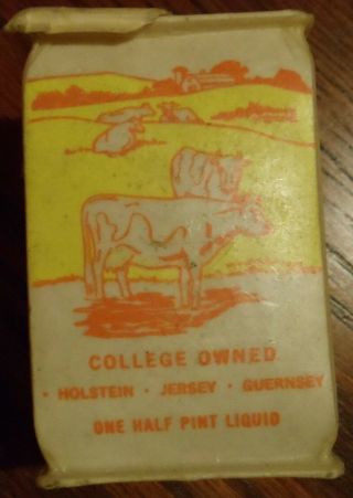 3 Vintage Dairy Milk cartons & cap Pacific Union College SDA School Angwin Ca. 8