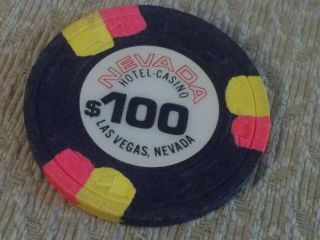 Nevada Hotel Casino $100 Hotel Casino Gaming Chip Las Vegas,  Nv