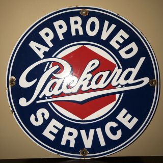 Vintage Porcelain Packard Approved Service Sign Service Garage Station Gas Oil