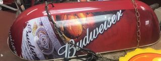Budweiser Beer Sign Lighted Billiard Pool Table Light Anheuser - Busch