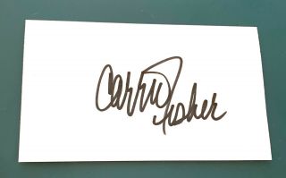 Carrie Fisher Star Wars Actress Signed Autograph 3x5 Index Card Princess Leia