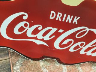 Large Old Coca - Cola Double Sided Porcelain Sign 10