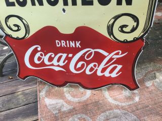 Large Old Coca - Cola Double Sided Porcelain Sign 9