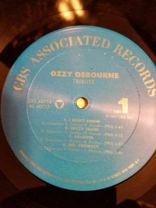 Ozzy Osbourne Randy Rhoads Tribute Live 1st Press 1987 Gatefold 2LP EX/NM Vinyl 5