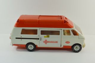 Vintage Tonka Rescue Ambulance Van w/ Gurney & 6 People Figures Orange White 2