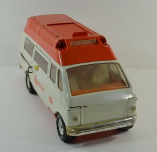 Vintage Tonka Rescue Ambulance Van w/ Gurney & 6 People Figures Orange White 3