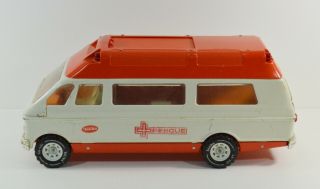 Vintage Tonka Rescue Ambulance Van w/ Gurney & 6 People Figures Orange White 4