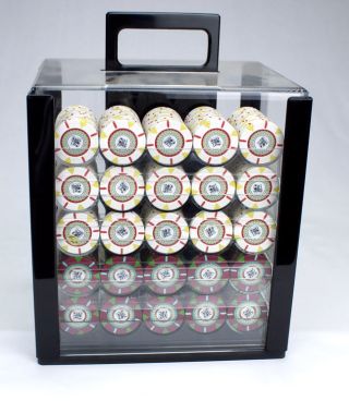 1000 The 13.  5g Clay Poker Chips Set with Acrylic Case - Pick Chips 6