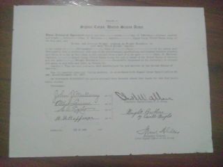 Historic autographs,  The Wright Brothers,  General Wallace,  and many More.  Year1908 9