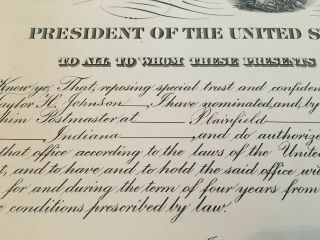 President Warren Harding hand signed Presidential appointment dated 10/02/1922 9