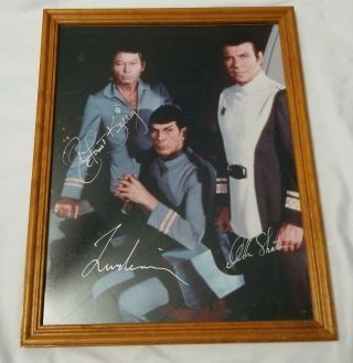 William Shatner Leonard Nimoy Deforest Kelley Autographed Photo Star Trek 11x14