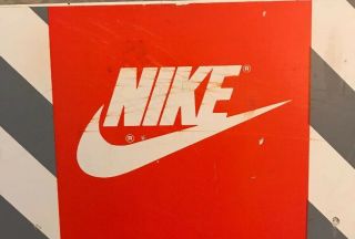 Vintage 1990s Nike METAL SHOE MIRROR DISPLAY SIGN AUTHENTIC Sales floor 4