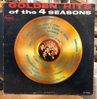 4 Four Seasons Golden Hits Of Lp Vinyl Lp - 1065 Rare First Pressing Brackets Logo