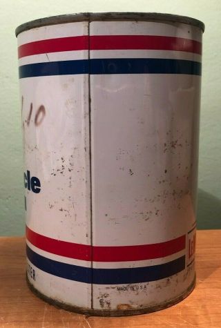 VTG OLD STOCK LeMans 2 CYCLE MOTORCYCLE RACING OIL IN TIN CAN - 1 US quart 5