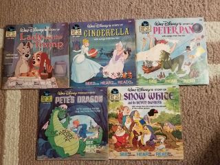 Children’s Records Peter Pan Walt Disneys 7” Colored Vinyl Playtime Kid’s