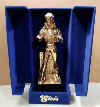 Elvis Sincerely Yours 77 Gold Mccormick Liquor Decanter / Music Box Felt Box