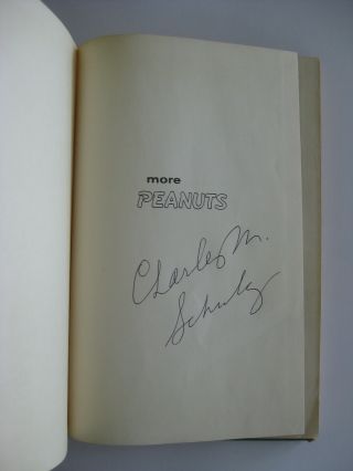 Charles Schulz - Rare Autographed 1954 " More Peanuts " Hardcover Book - Snoopy