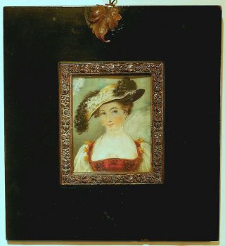 Antique Georgian Miniature Painting Of A Lady By Sir W.  C.  Ross R.  A.  (1794 - 1860)