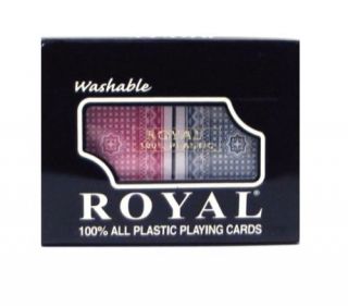 12 Dk Playing Cards Royal Brand Washable 100 Plastic Bridge size,  Fee 1 case 3