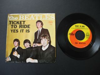 The Beatles / Ticket To Ride & Yes It Is / 5407 45 W/ Picture Sleeve.